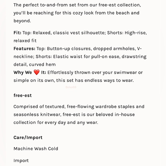 NEW Free People So Fresh Vest Set In Navy Blue - Picture 5 of 14